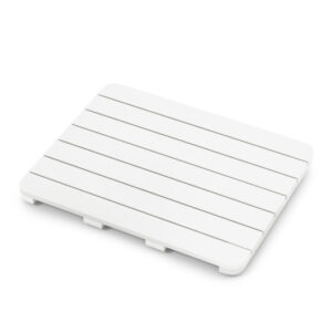 Waterproof HIPS Bath Spa Shower Mat with Non Slip Foot Pads-White - Color: White