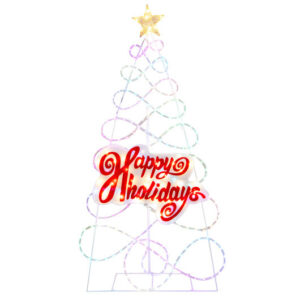 5.6 FT Outdoor Colorful Christmas Tree with 216 LED Lights and 6 Lighting Modes - Color: Multicolor