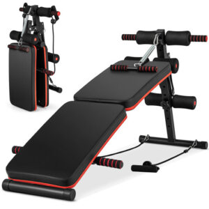 Multifunctional Sit up Bench 4 Position Adjustable Metal Workout Bench - Color: Black
