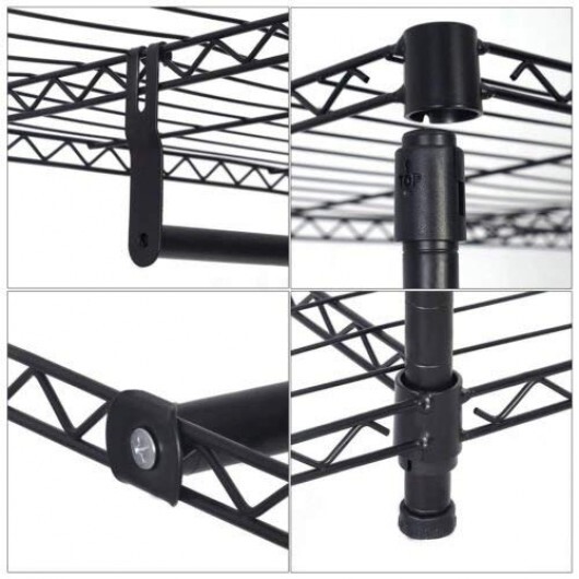 Portable Steel Closet Hanger Storage Rack Organizer - Color: Black - Image 5