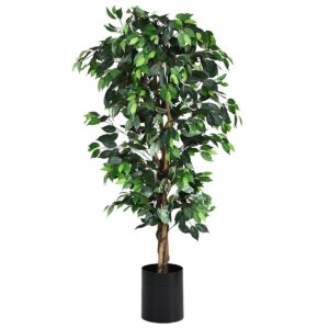 6 Feet Artificial Ficus Silk Tree - Color: Green