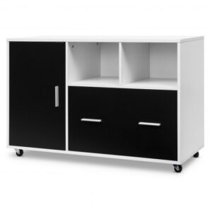 Lateral Mobile File Storage Cabinet - Color: Black & White