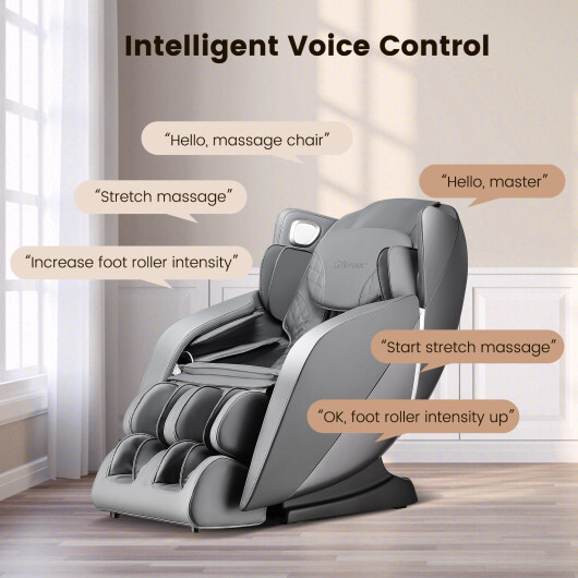 Provox 27-Comfort Full Body Massage Chair with SL Track Airbags Heating-Gray - Color: Gray - Image 4