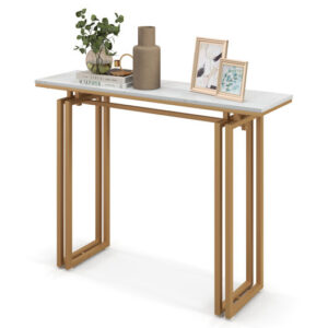 43.5 Inch Console Table with Heavy-duty Metal Frame-Golden - Color: Golden