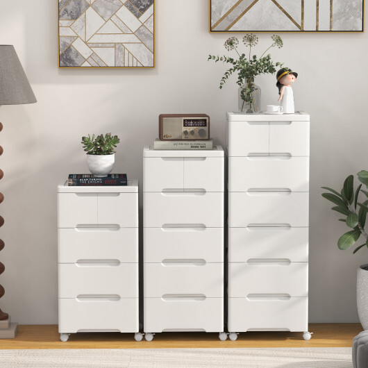 Rolling Storage Cabinet with Universal Wheels and 5/6/7 Drawers-6-Drawer - Size: 6-Drawer - Image 2