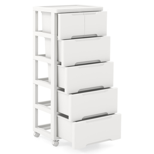 Rolling Storage Cabinet with Universal Wheels and 5/6/7 Drawers-6-Drawer - Size: 6-Drawer - Image 4