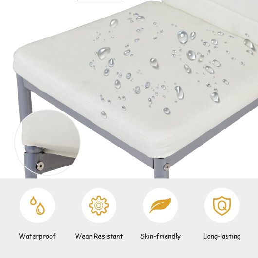 4 pcs PVC Leather Dining Side Chairs Elegant Design -White - Color: White - Image 5