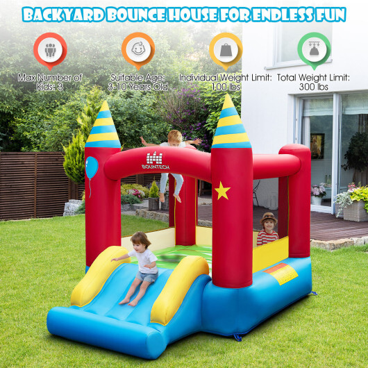 Inflatable Kids Bounce Castle with 480W Blower - Color: Multicolor - Image 2
