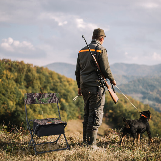 Foldable Patio Chair with Storage Pocket Backrest for Camping Hiking - Color: Camouflage - Image 5