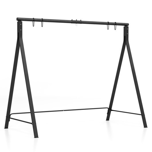 Patio Metal Swing Stand with A-Shaped Structure-Black - Color: Black