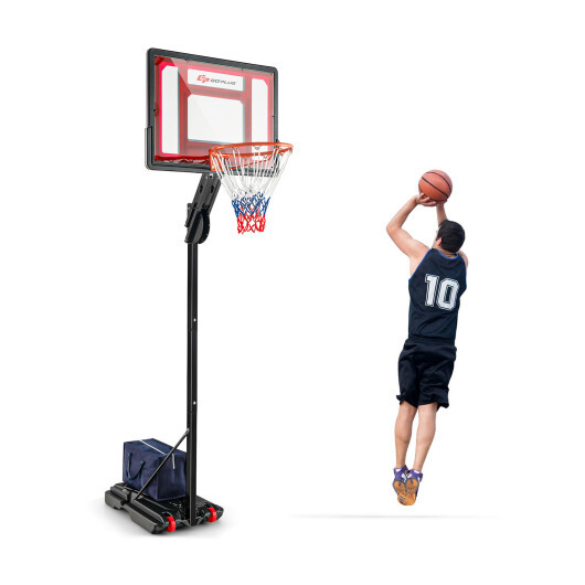 Basketball Hoop with 5-10 Feet Adjustable Height for Indoor Outdoor - Color: Black - Image 4