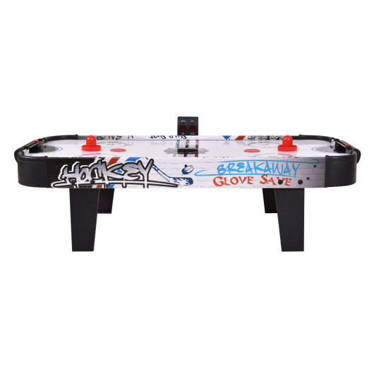 42 Inch Air Powered Hockey Table Top Scoring 2 Pushers - Color: White - Image 3