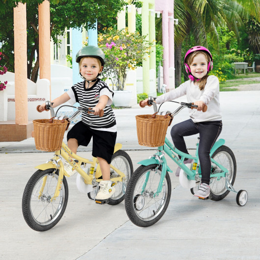 16 Inch Kids Bike Adjustable Bicycle with Reflectors and Bell for Children 4-7 Years Old-16 inches - Color: Yellow - Size: 16 inches - Image 3