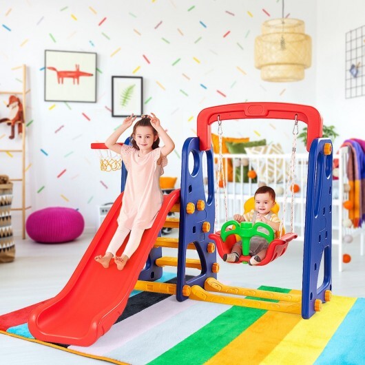 3-in-1 Junior Children Climber Slide Playset - Color: Multicolor - Image 3