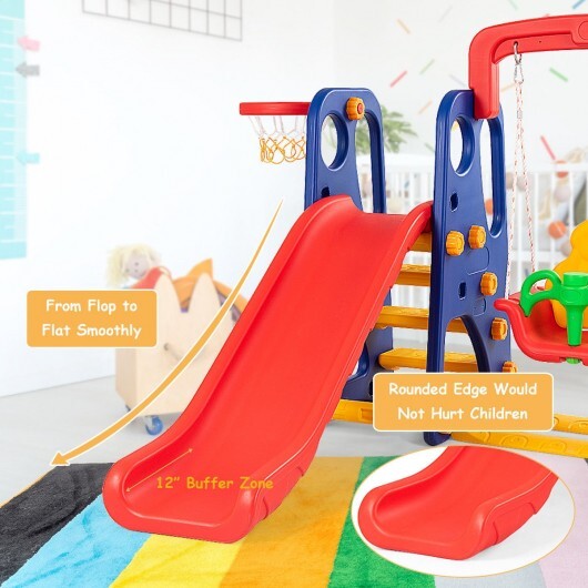 3-in-1 Junior Children Climber Slide Playset - Color: Multicolor - Image 4