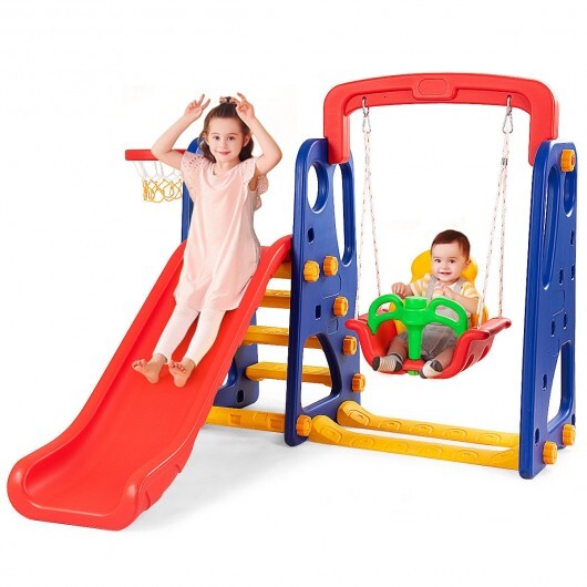 3-in-1 Junior Children Climber Slide Playset - Color: Multicolor - Image 5