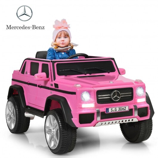 12V Licensed Mercedes-Benz Kids Ride On Car-Pink - Color: Pink - Image 3